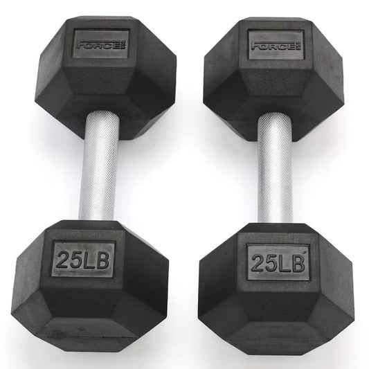 FORCE USA - RUBBER HEX DUMBBELLS