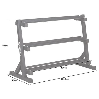 MIRAFIT - RUBBER DUMBBELL SET & 3 TIER WEIGHT RACK